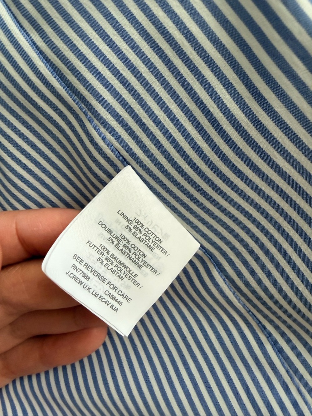 J. Crew Chambray Regent Light Blue Ruffle-Trim Single-Button Blazer 100% Cotton - Picture 7 of 8